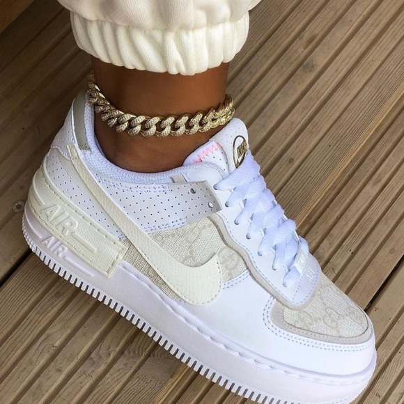 Nike Shoes - Custom Air force shadow cream Gucci